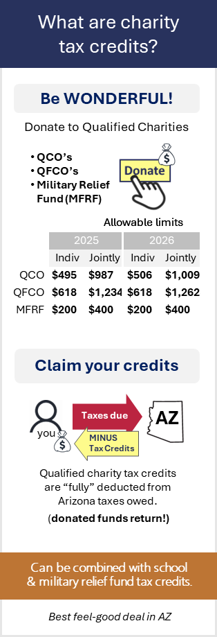 arizona tax credit for charities overview